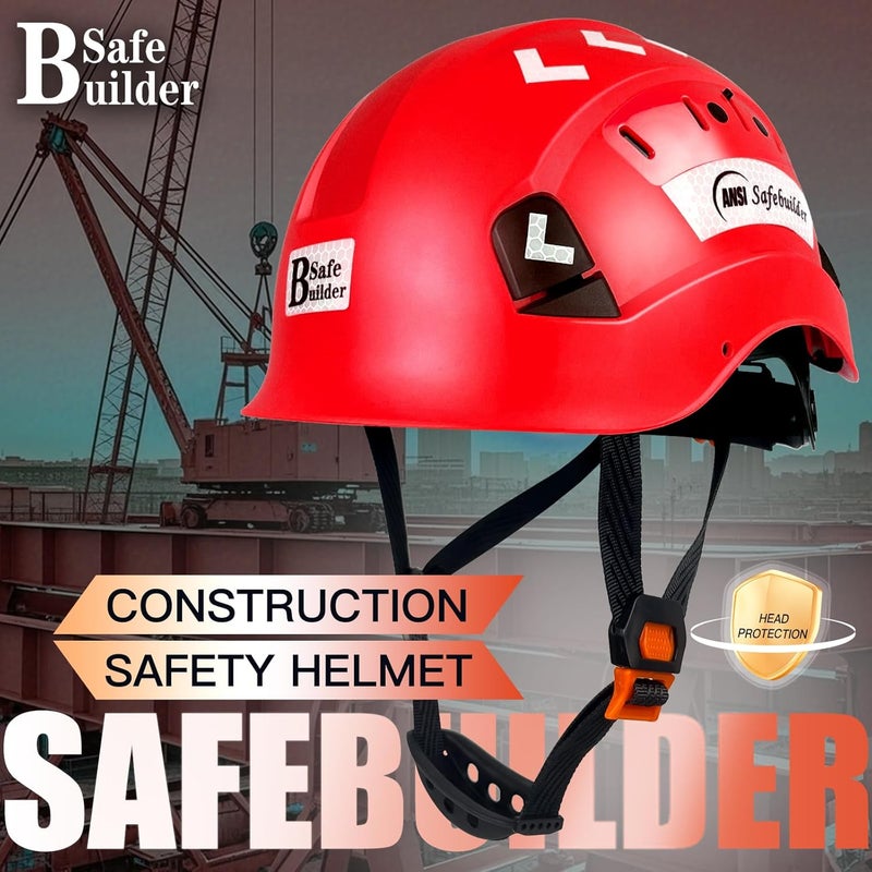 SAFEBUILDER Construction Safety Helmet ABS Hard Hat Adjustable Ventilation System Hardhats Industrial Work Head Protection for Men Certified ANSI/ISEA Z89.1 - Image 2